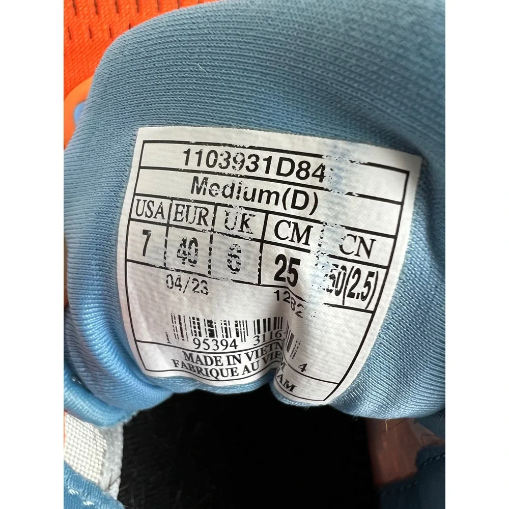 Brooks Ghost 15 Men's US 7 Orange Blue Road Running Walking Shoes Sneakers